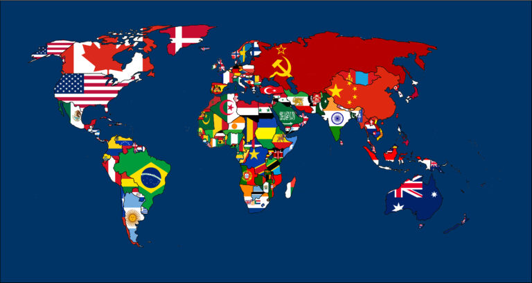 Mapa del mundo en 1970