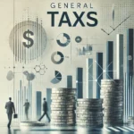 DALL·E 2024-10-25 16.05.07 - Create a highly professional and abstract image representing general taxes. Include elements such as stacked coins, bar charts, and abstract financial