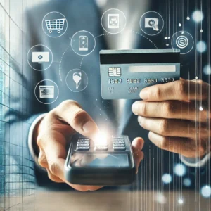 DALL·E 2024-10-25 16.12.20 - Create a realistic and professional image representing ease of payment. Show a business person using a smartphone or digital payment method in a moder