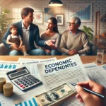 Concepto 1043 de 19-11-2024: Deducciones por dependientes y los parentescos de crianza establecidos en el artículo 387 ET DALL·E 2024-12-18 10.02.22 - A realistic and professional depiction of economic dependents in Colombia. The image shows a family in a domestic setting, with a financial advisor ex