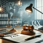 DALL·E 2025-03-17 12.19.22 - A modern and professional office setting with a focus on legal and tax documents. A well-lit desk with neatly arranged paperwork, a laptop, and a gave